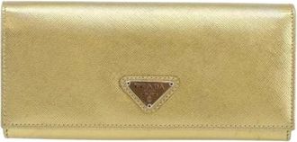 Prada Pre-owned Wallets, female, Yellow, Size: ONE SIZE Pre-owned Leather Wallet