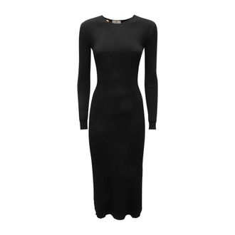 Elisabetta Franchi Abito WO Gebreide Jurk - Dames - Maxi kleedjes - Zwart - M - Kleedjes