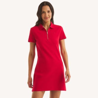 Nautica Womens Zip-Up Deck Polo Dress