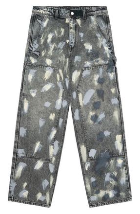 Rta Santiago Straight Leg Carpenter Jeans in Stone Haze Paint at Nordstrom, Size 29