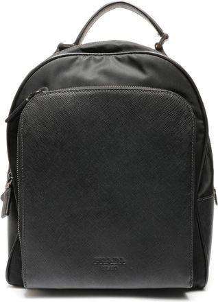 Prada Saffiano Black Nylon Backpack (Pre-Owned)