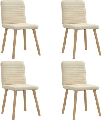 vidaXL Sedie da Pranzo 4 pz Crema in Tessuto - Vidaxl