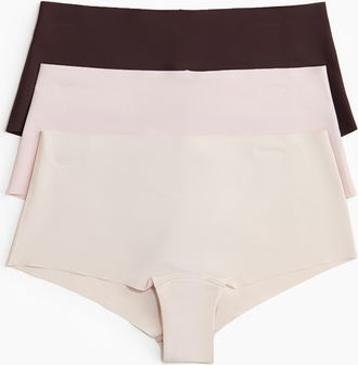 H&M 3er-Pack Shortie-Slips aus Mikrofaser - Brown