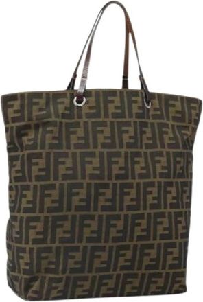 Fendi Pre-owned Canvas Tote Bag - Dames - Vintage Shopper - Bruin - ONE Size - Vintage