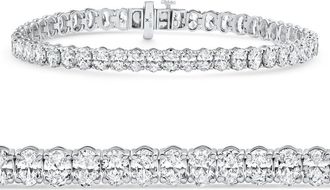 Pompeii3 10Ct Oval Cut Diamond Tennis Bracelet 7 14k White Gold Lab Grown Size: 7