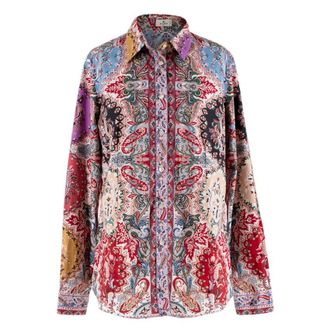Etro Paisley Print Cotton Slim Fit Shirt Size L