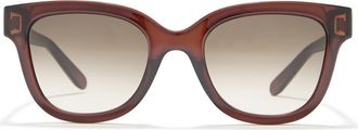 Ferragamo 52mm Rectangle Sunglasses in Dark Crystal Brown at Nordstrom Rack