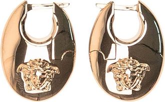 Versace Golden Logo Hoop Earrings