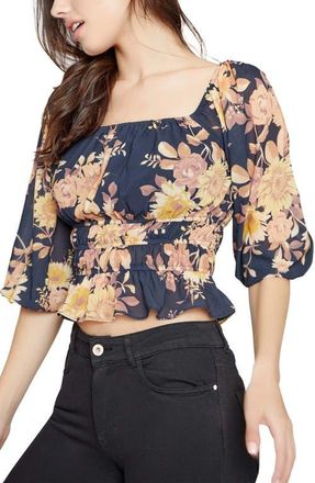 Lost + Wander Poets Floral Dream Top in Black-Taupe at Nordstrom, Size Large