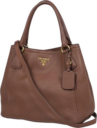 Prada Brown Leather Tote Bag (Pre-Owned)