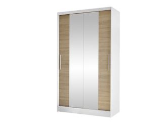Mirjan24 Mobilier1 - Armario Closico 163, Blanco + Roble Sonoma, 200x100x58cm, Puertas De Armario: Correderas, N&uacute;mero De Estantes: 0