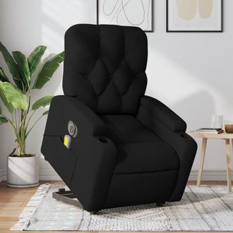 vidaXL Vidaxl - Sill&oacute;n De Masaje El&eacute;ctrico Reclinable Elevable Tela Negro