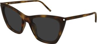 Saint Laurent Kate Dunne Zonnebril - Dames - Zonnebrillen - Bruin - 55 MM - Accessoires