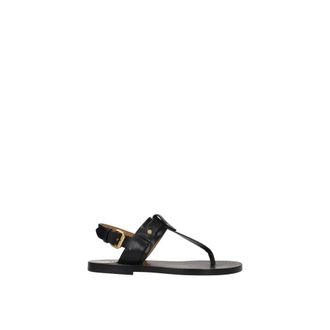Isabel Marant Isabel Marant, Flat Sandals, female, Black, Size: 7 US Black Leather Flip-Flop Sandal with Studs