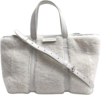 Balenciaga Pre-owned Tote Bags, female, White, Size: ONE SIZE Pre-owned Vintage Shoulder Bag