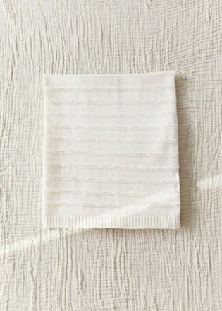 Mango Coperta bambino cotone righe bianco sporco - Home - 70X100cm - MANGO HOME