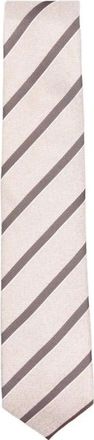 Corneliani Ties, male, Beige, Size: ONE SIZE Striped Silk Tie