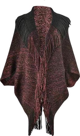 Generic Winter Shawl Wraps Poncho Cape for Women New Gradient Imitation Coat With Woolen Edge Womens Scarf Multi Purpose Pashmina Shawl for Spring Autumn & Wi