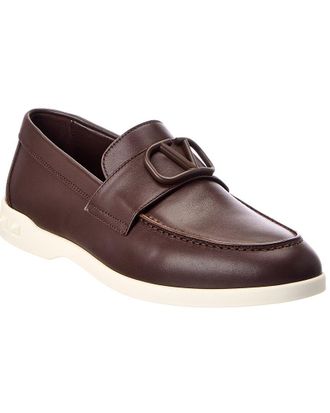 Valentino Vlogo Leather Loafer