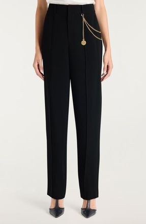 Cinq à Sept Alaina Chain Detail Pants in Black at Nordstrom, Size 16