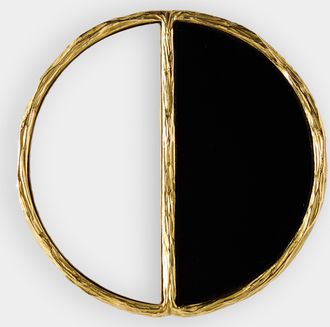 Mahnaz Collection Vintage 1970 Augustin Julia-Plana 18-Karat Yellow Gold, White Agate and Onyx Brooch