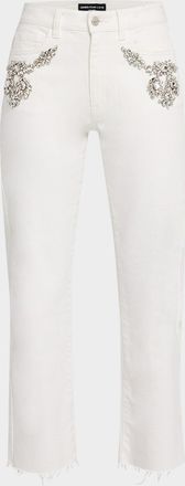 Generation Love Carolyn Embellished Straight Crop Jeans