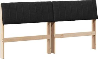 vidaXL Cabecero Tapizado Negro 160 Cm Madera De Pino Macizo Vidaxl