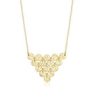 Ross-Simons Italian 18kt Gold Over Sterling Multi-Disc Necklace