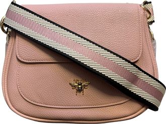 Alice Wheeler Ascot Saddle Bee Bag with crossbody and top handle strap (Pink)