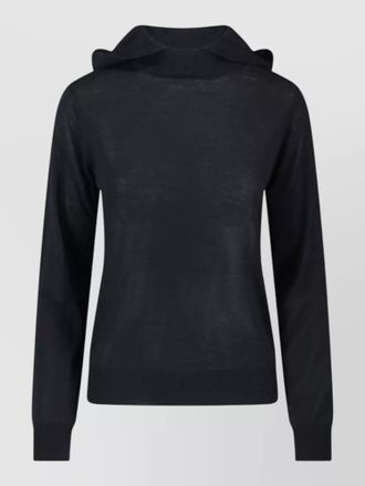 Parosh hooded crewneck top long sleeve design