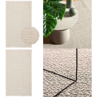 vidaXL Tappeto ZIZUR Crema 60x110 cm Aspetto Iuta Interni ed Esterni - Tappeto da terrazza - Tappeto da balcone
