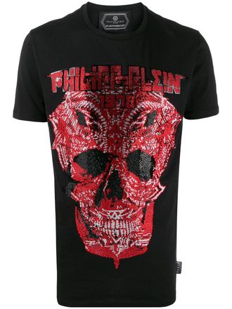 Philipp Plein embellished skull short sleeve T-shirt - Black
