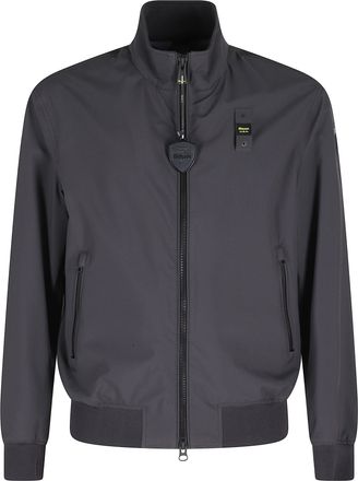 Blauer Black Anson Matte Effect Ribbed Trim Polyester Jacket