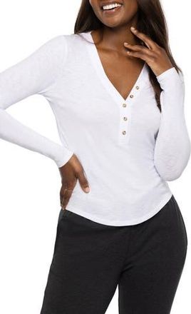 Travis Mathew Cloud Stretch Modal & Cotton Henley in White at Nordstrom Rack, Size X-Small