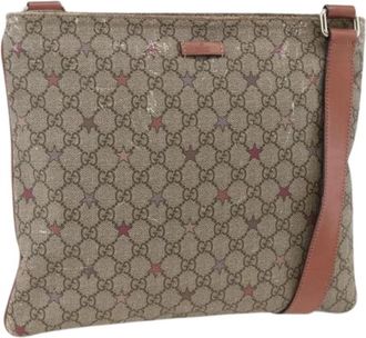 Gucci Pre-owned Vintage GG Canvas Schoudertas - Dames - Vintage Schoudertas - Beige - ONE Size - Leer - Vintage