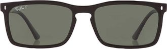 Ray-Ban Polarized Green Rectangular Unisex Sunglasses RB4435 901/58 59