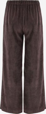 F.it Womens Ribbed Stretch Nylon Trousers Brown Polyester