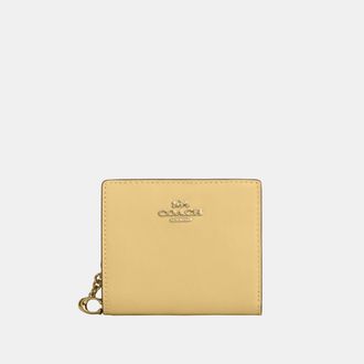 Coach Womens Snap Wallet With Charm - Beige Leather - One Size