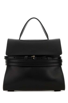 Moschino Black Nappa Leather Small Tie Me Handbag