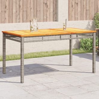 vidaXL Mesa De Jard&iacute;n Rat&aacute;n Sint&eacute;tico Madera Acacia Gris 140x80x75 Cm Vidaxl