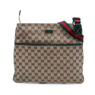 Gucci Pre-owned Gucci GG Canvas Web Crossbody Unisex 141198 467891