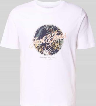 Jack & Jones Jack & Jones T-Shirt mit Rundhalsausschnitt Modell HONOLULU in Weiss, Gr&ouml;&szlig;e XXL