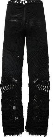 Alberta Ferretti Crochet Broek - Dames - Wijde Broeken - Zwart - L - Broeken