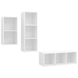Berkfield Home 3 Piece TV Cabinet Set White Engineered Wood