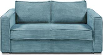 VENTE-UNIQUE.COM Sofá cama terciopelo 3 plazas azul turquesa 195x223cm