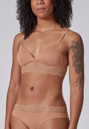 Skiny Soft-BH SKINY Bamboo Lace, Damen, Gr. 36, Cup C/D, braun (bronze), Obermaterial: 95% Viskose, 5% Elasthan. Einsatz: 87% Polyamid, 13% Elasthan, unifar