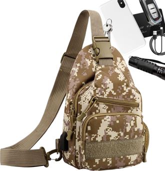 Generic Sling Pack for Men - Travel Hiking Bag Shoulder Daypack | Waterproof Utility Sports Storage Outdoor Carrier Pouch for Daily Use Camping Walking