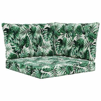 vidaXL Coj&iacute;n Para Sof&aacute; De Exterior 3 Pcs Patr&oacute;n De Hoja Poli&eacute;ster Vidaxl