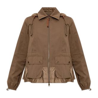 Moncler Light Jackets, female, Brown, Size: L Adenium Jacket