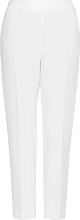 Max Mara Witte Zijden Geplooide Broek - Dames - Chinos - Wit - S - Broeken